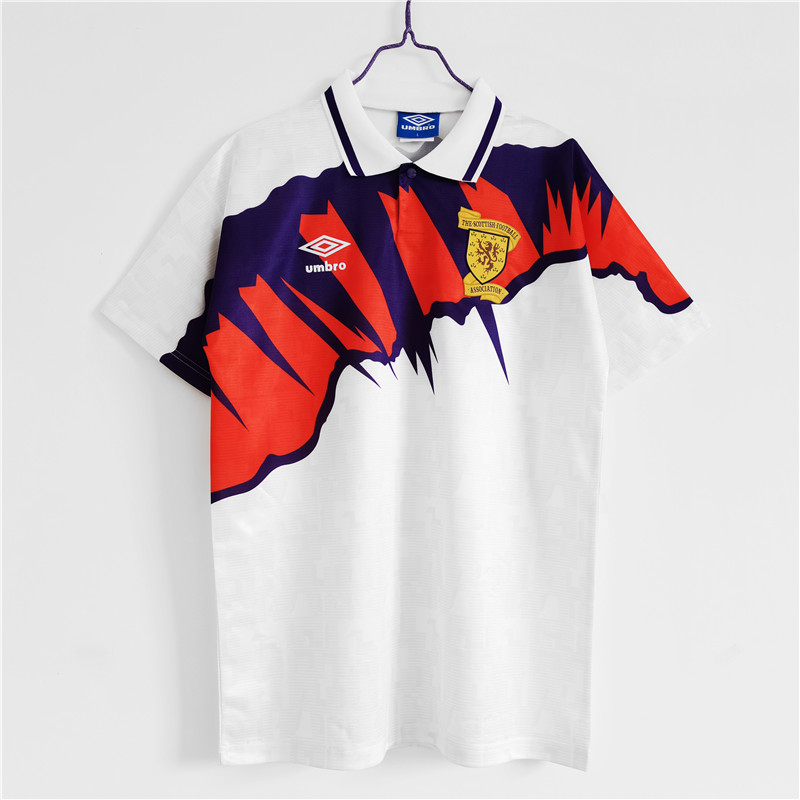 AAA Quality Scotland 91/93 Away White Soccer Jersey